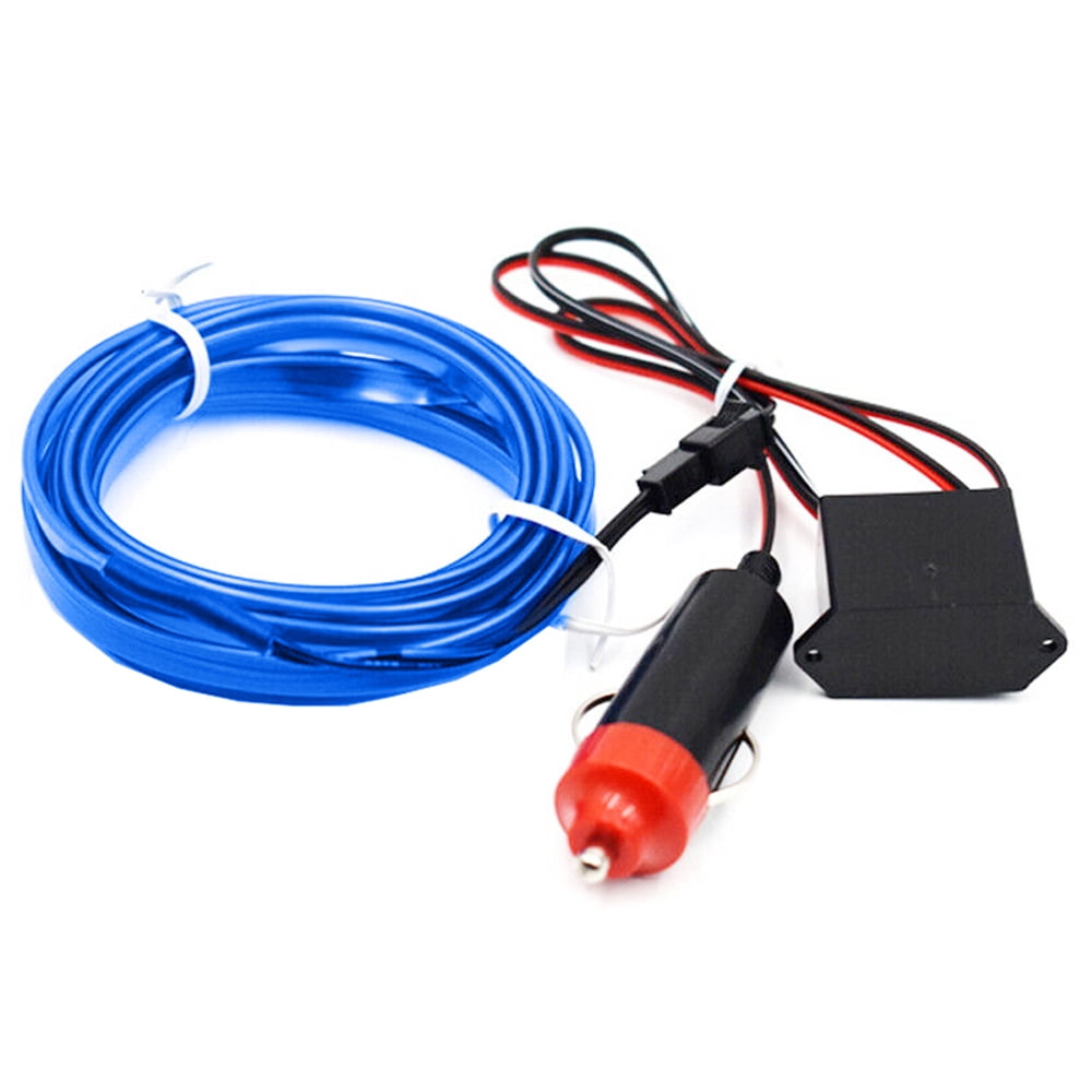 El Wire Interior Car LED Strip Lights, 2M Cigarette Lighter Neon Wire