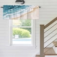 thumbnail image 5 of Kitchen Valances for Window, Summer Gradient Blue-green Brown Waves Light Filtering Rod Pocket Valance Curtain, Seaside Beach Short Curtains Window Topper for Bedroom Bathroom Living Room 42x18in, 5 of 9