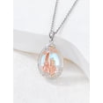 thumbnail image 5 of CACA LADY Father Daughter Necklace 925 Sterling Silver Daughter Necklace from Dad Moonstone Mother's Day Jewelry, 5 of 6