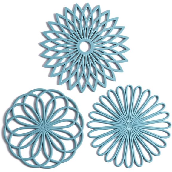 LiangXianzhen High Temperature-Resistant Other Silicone Trivets Blue 3 Count