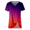 thumbnail image 5 of JINMGG Womens Tops under $5 Women's Fashion Printed V Neck Short Sleeve T-Shirt Blouse Loose Tops Red S, 5 of 6