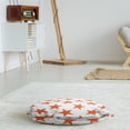 thumbnail image 3 of Abstract Round Floor Cushion with Handle, Monochromatic Star Shapes on Plain Background Sky Space Creative Graphic, Pillow for Living Room & Dorms, 18" Round, Burnt Orange White, by Ambesonne, 3 of 4