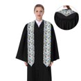 thumbnail image 4 of Rateoe Watercolor Sailboat Pattern Graduation Shawl Stole – Elegant Stole for Graduates ,Graduation Gown Accessory, Academic Stole-Sharp Corner, 4 of 7