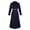 Navy, variant on Women's Elegant Maxi Dresses Dressy Casual Half Button Collared V Neck Long Sleeve Shirt Dresses Comfort Loose Fit Business Work Office Dresses