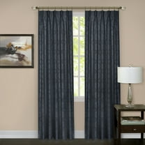 Navy Trellis Contemporary Window Curtain Panel: 34" x 84", Pinch Pleat Panel