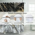thumbnail image 3 of Marble Shower Curtain, Black Grey Shower Curtain for Bathroom Stall RV Abstract Modern Waterproof Fabric Shower Curtain Set with Hooks 72x84 inches, 3 of 6