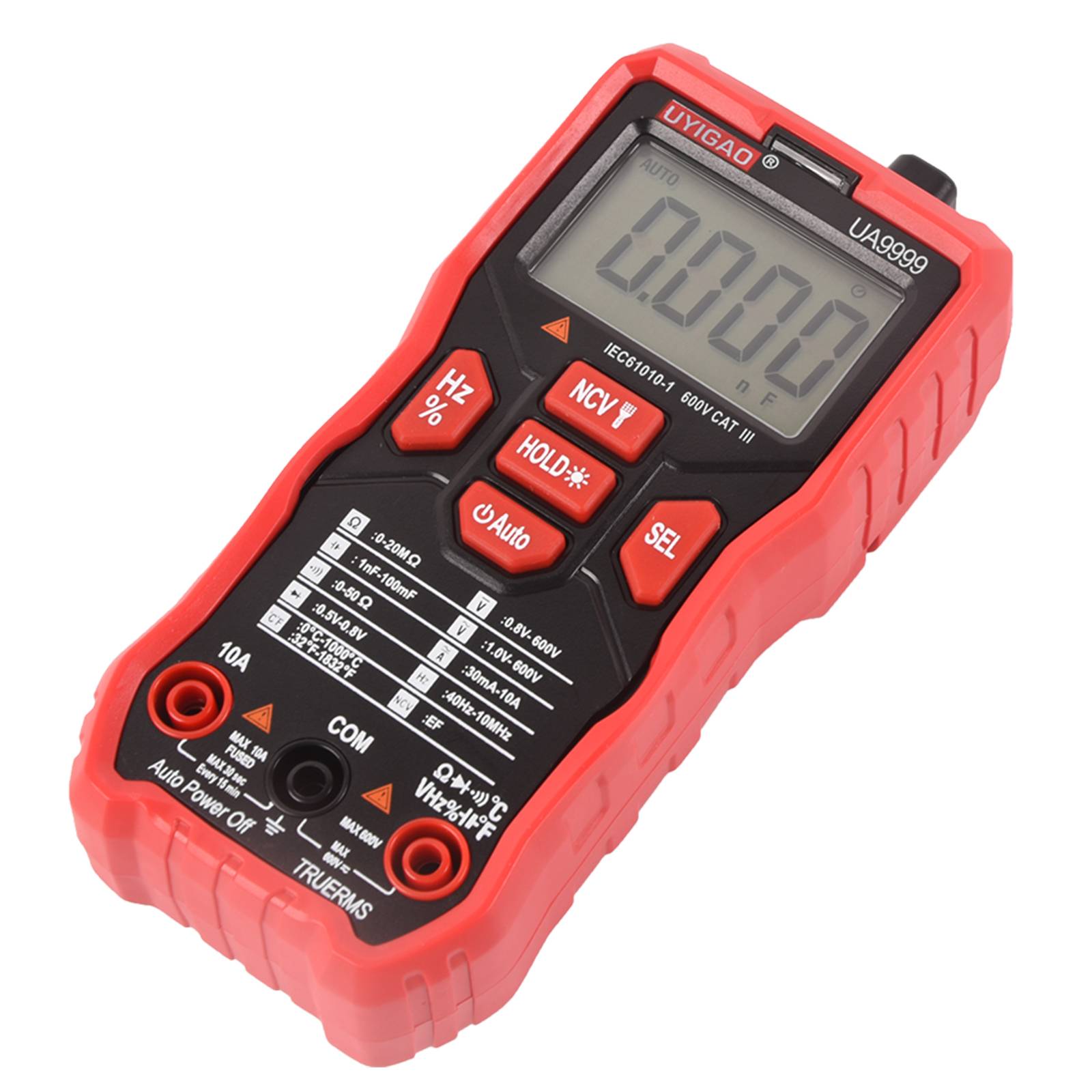 DAWOT Digital Clamp Meter TRMS 6000 Counts, Clamp Multimeter AC/DC Voltage Clamp Meter AC/DC Current Meter Auto-ranging Measures Resistance, Capacitance, Temperature, Diodes, Continuity