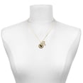thumbnail image 2 of Delight Jewelry Silver-tone Domed Music - French Horn - Large Goldtone Crystal Initial - Y - Charm Necklace, 17.5"+2", 2 of 4