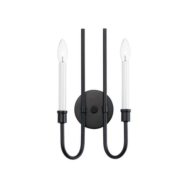 Maxim 11282BK Tux 2-Light Wall Sconce - Black - Steel