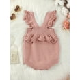 thumbnail image 3 of Bagilaanoe Newborn Baby Girl Knit Rompers Sleeveless Bodysuits 3M 6M 9M 12M Infant Ribbed One Piece Jumpsuit, 3 of 9