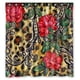 thumbnail image 1 of Cortina de ducha ABPHQTO poliéster impermeable rosas Rojas Sobre Leopardo 160x180 cm, 1 of 1
