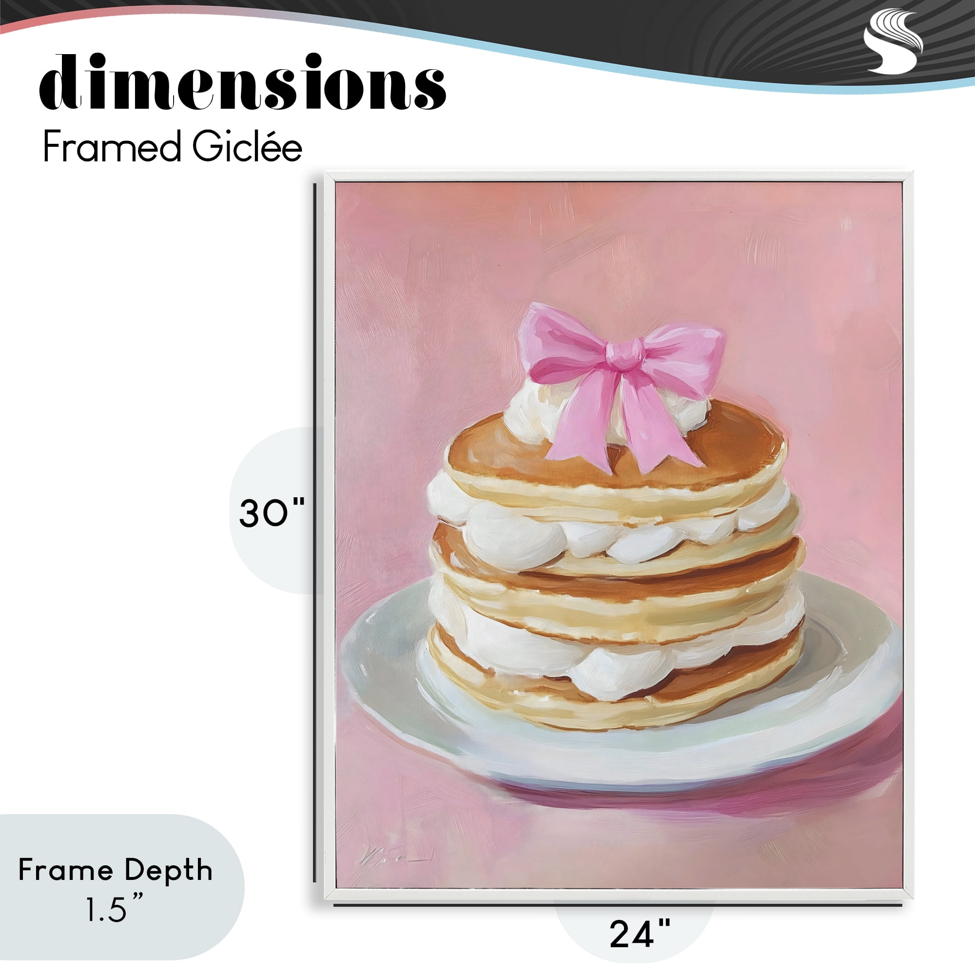 Stupell Industries Coquette Pancakes with Whipped Cream White Framed Giclee Art, design by The Prints Vibe