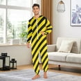 thumbnail image 3 of joogoo Yellow Stripes Unisex Adults Onesies Pajamas Jumpsuits L, 3 of 7