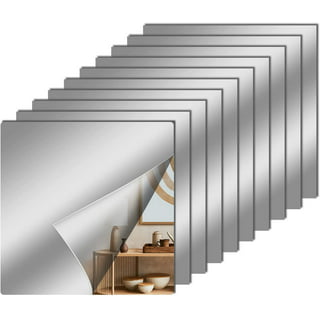 5 Pack 12x12 inch Acrylic Flexible Mirror Sheets, Self Adhesive Cuttable  Non-Glass Square Mirror Wall Stickers for DIY Craft Home Wall Decor