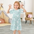 thumbnail image 3 of Cat Flower Grass Short Sleeve Dress A-Line Cute Midi Casual Sundress 2-8 Years, 3 of 6