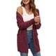 thumbnail image 3 of Suéter Informal de Color Liso para Mujer, Cárdigan Oversize de Punto Suave para Mujer Rojo Vino XL, 3 of 8
