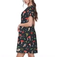 thumbnail image 2 of Easygdp Forest Flora and Insects para Vestido Transpirable de Mujer, Vestido Suelto de Manga Corta con Pliegues y Bolsillos para el Verano, 2 of 6