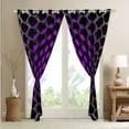 thumbnail image 4 of Black And Purple Curtains & Drapes 42"Wx63"L 3D Neon Geometric 30%-50% Blackout Curtains Women Bedroom,Abstract Geometry Honeycomb Window Curtains Soft Microfiber Window Treatments 2 Panels, 4 of 6