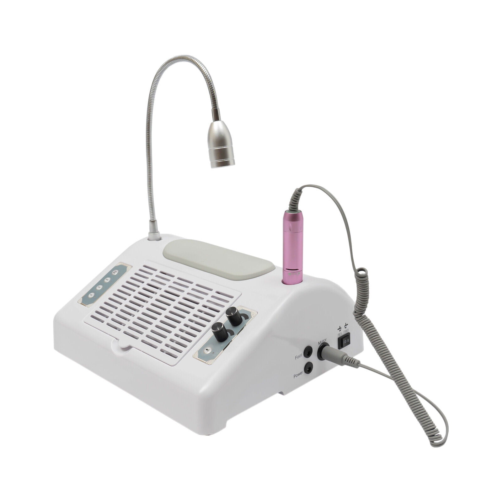 Modern White 5-in-1 Electric Nail Drill Machine for Most Nail Adhesives on The Market Multi-angle Bending Design