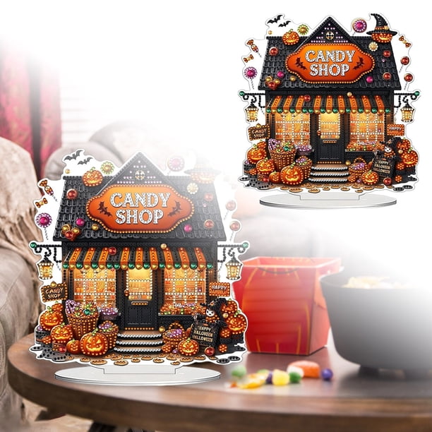 Kit De Pintura Diy Adorno Decorativo Para Escritorio Con Forma Única Y Pedrería Set De Manualidades Con Gemas Para El Hogar Perfecto Para Los Amantes De Las Tiendas De Dulces De Halloween