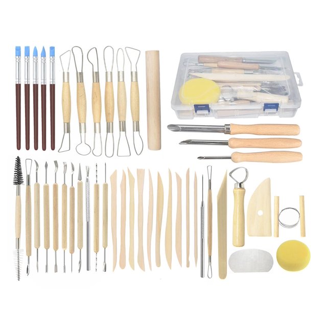 Pottery Tools, 44PCS Ceramic Clay Sculpting Tools Set with Plastic Case, for Beginners and Professional Art Crafts, by Augernis