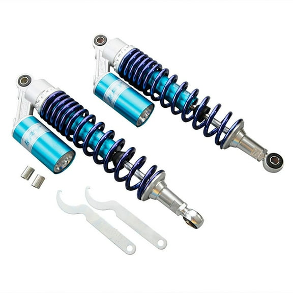 GZYF 340mm Rear Air Shock Absorbers Universal fit Honda Suzuki Yamaha Kawasaki ATV Go Kart Quad Dirt Sport Bikes Blue & Silver