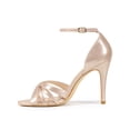 thumbnail image 2 of BLISSFUL STEP Ankle Strap Open Toe Stiletto High Heels Sandals for Women Pink (Size 8.5), 2 of 7