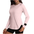 thumbnail image 4 of DAFEI Haut de Sport pour Femmes à Manches Longues, Col Rond, Séchage Rapide, Vêtement de Protection contre le Soleil, Randonnée et Course, 4 of 7