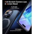 thumbnail image 6 of 3-in-1 [Magnetic+KickStand+Ring Holder] for iPhone 15 Pro Max Case Stand Ring Holder Compatible with MagSafe, Military Shockproof Protective iPhone 15 Pro Max Phone Case Kickstand Cover Black, 6 of 14