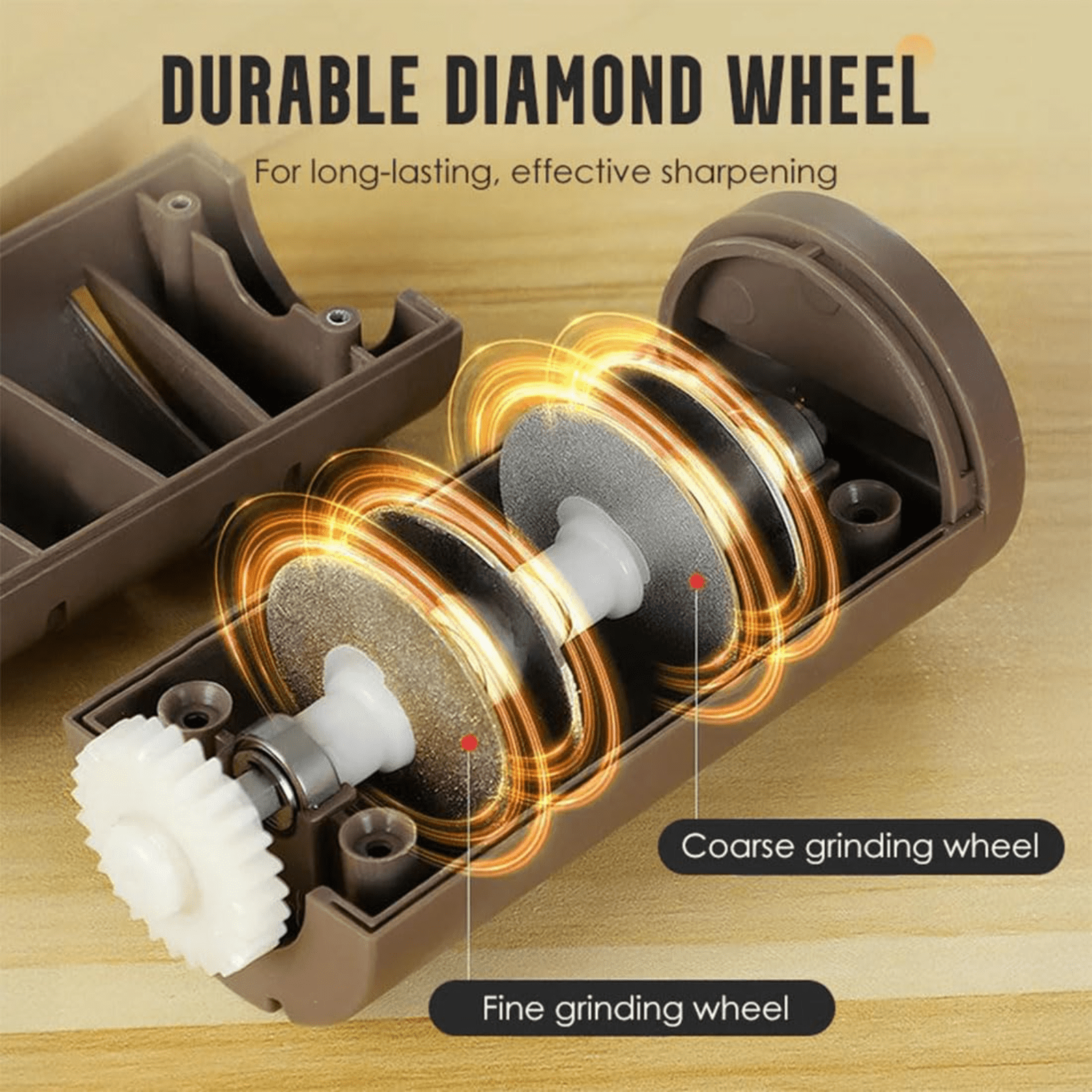 Automatic Kitchen Knife Sharpener, Professional Electric Knife Sharpener, 100-Percent Diamond Abrasives and Precision Angle Guides for Straight Edge, 2-Stage