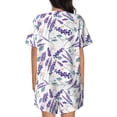 thumbnail image 6 of Fuzoiu Lavender Flowers Print Women's Short-Sleeved Pajama Set,Lounge Sleepwear Set,Womens Pajama Sets 2 Piece,Button-Up Top and Shorts with Pockets-Small, 6 of 7
