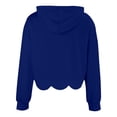 thumbnail image 5 of Cropped Hoodies for Women 2026 Casual Long Sleeve Hooded Sweatshirts Cute Scalloped Hem Hooded with Drawstring Pullover Top, 5 of 5