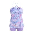 thumbnail image 4 of zaveiop Womens Athletic 2 Piece Tankini Swimsuits with Shorts Swim Tank Tops and Boyshorts Bathing Suits (Light Purple, 5XL), 4 of 8