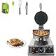 thumbnail image 1 of Historyli Máquina para Hacer Wafles Comercial,1200W,Acero Inoxidable,Wafflera Redonda Antiadherente con Rango de Temp. de 50°C a 300°C y Control de Tiempo,para Hogares,Panaderías,Bares de Snacks,Negro, 1 of 9