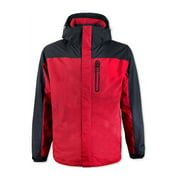 Hawke & Co. Mens Wind-Stopper Hooded Windbreaker Jacket chili 2XLT