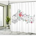 thumbnail image 4 of Ambesonne Music Shower Curtain, Old Gramophone Player, 69"Wx84"L, Grey Black White, 4 of 4