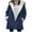 Blue, variant on Plus Size Winter Coats for Women 2024 Warm Sherpa Fleece Lined Distressed Jackets Hooded Parka Faux Suede Pea Coat Outerwear