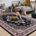 thumbnail image 2 of Homore Antique Floral Faux Wool Area Rug,7' x 10', Black, 2 of 7