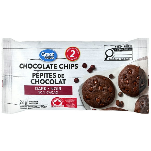 Great Value Dark 50% Cacao Chocolate Chips bag