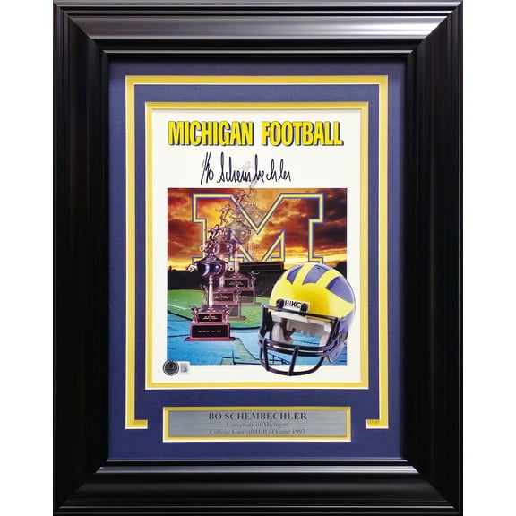 Bo Schembechler Autographed Framed 8x10 Photo Michigan Wolverines Beckett BAS QR #BM04044