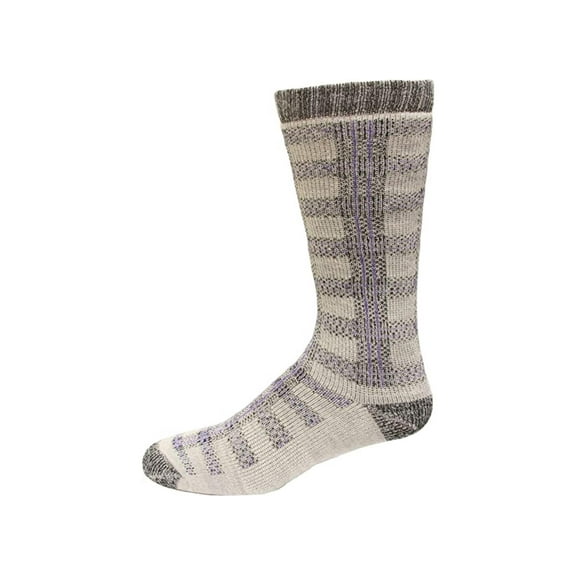 Wise Blend Women's Windowpane Pattern Crew Socks 1 Pair, Grey, Women's 6-9 Shoe