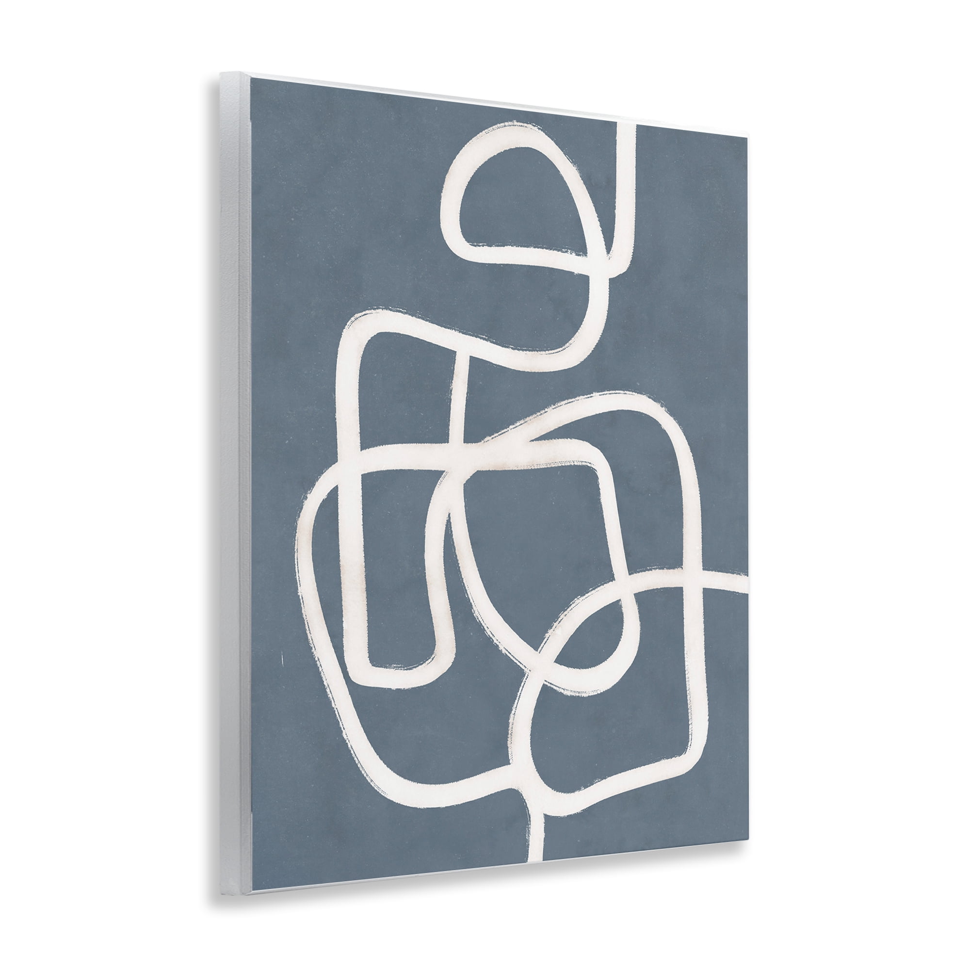 Stupell Industries Blue Freeflow Line Abstract Painting Unframed Art Print Wall Art, 11 x 14