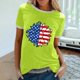 thumbnail image 2 of Camiseta holgada cómoda debajo de la cintura con cuello redondo y estampado elegante para mujer, blusa de manga corta, Tops informales OAVQHLG3B Store lin121212, 2 of 5