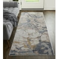 thumbnail image 2 of Feizy Laina Transitional Abstract, Tan/Blue, 3' x 10' Runner Easy Care Pet & Kid Friendly Stain Resistant Casual Watercolor Floor Rug for Living room Bedroom, 2 of 8