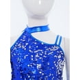 thumbnail image 6 of Doomiva Kids Girls Sparkly Gymnastics Leotard Latin Jazz Ballet Dance Mesh Tutu Skirted Jumpsuit Ballerina Outfit Royal Blue 12, 6 of 7
