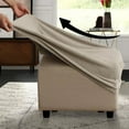 thumbnail image 5 of Square Ottoman Covers Slipcover Stretch Comfortable Jacquard Fabric with Elastic Bottom Form Fit Furniture Protector for Footrest Pouffe Foot Stool Storage, Removable Washable Spandex, 5 of 5