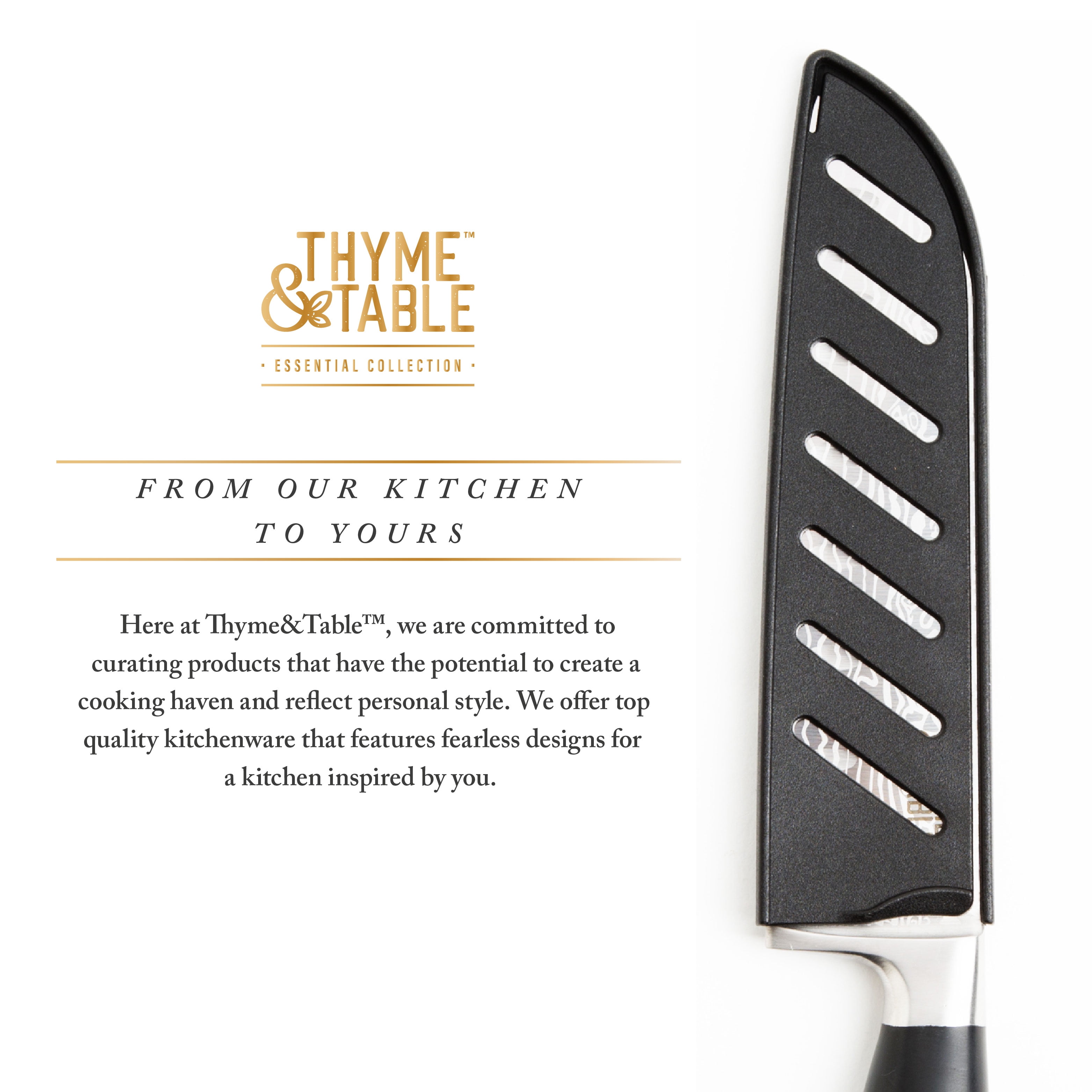 Thyme & Table Non-Stick Coated High Carbon Stainlless Steel 8 Damascus  Chef's Knife 