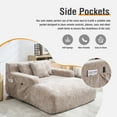 thumbnail image 6 of Homefun 61"Chenille Oversized Chaise Lounge Chair Indoor No Assembly Required Sofa Bed with side bag 3 Pillows, 6 of 8