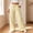 Yellow, variant on Fengqque Women's Drawstring Striped Wide Leg Pants Breathable Loose Fit Casual Trousers Elastic Waist Flowy Printed Pants with Side Pockets