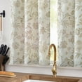 thumbnail image 2 of Floral Linen Tier Curtains 24 Inch Farmhouse Cafe Curtains Rod Pocket Country Flower Drapes for Small Windows for Kitchen Laundry Room Bathroom RV 2 Panels Light Filtering Taupe on Beige, 2 of 8